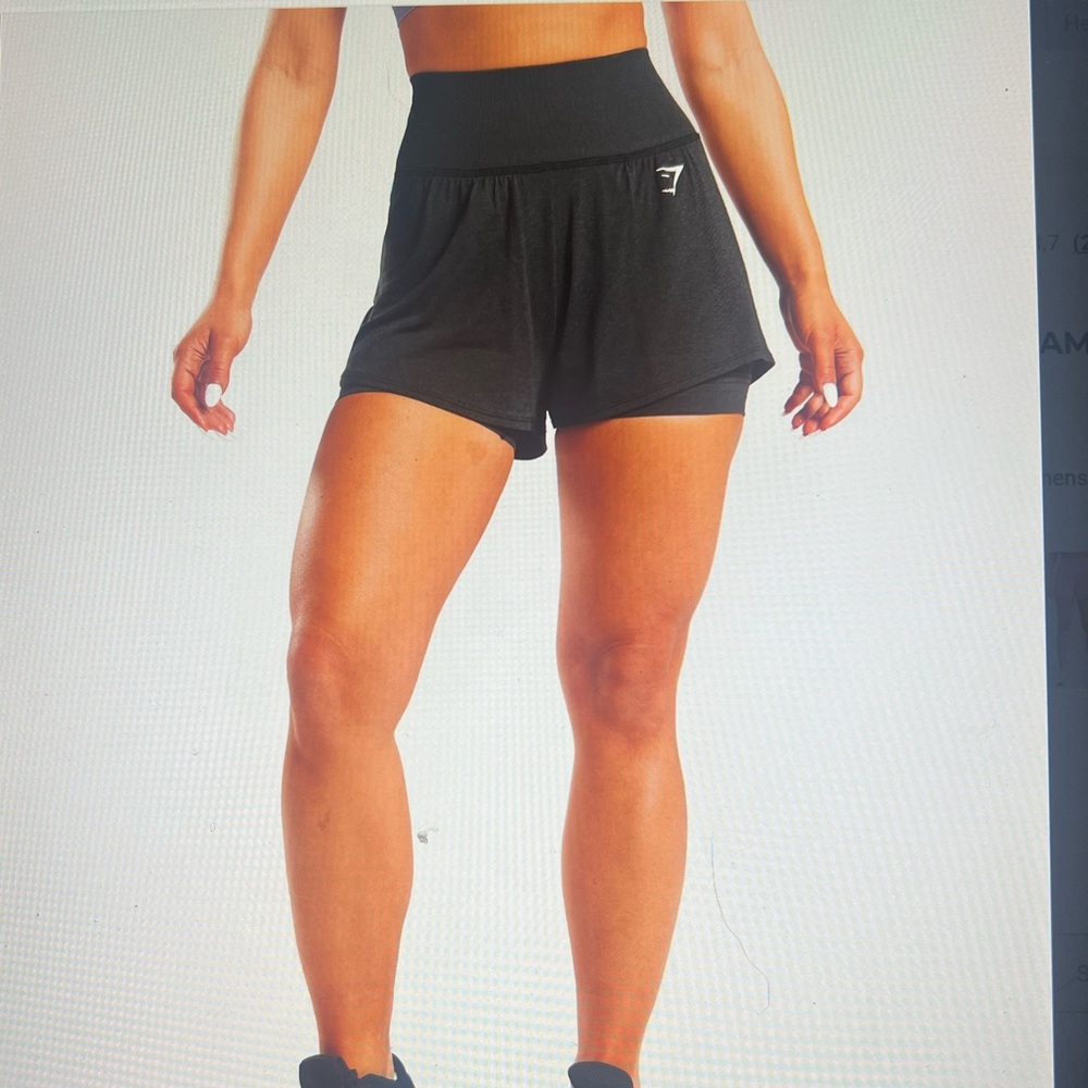 NWOT Gymshark Vital Seamless 2.0 2-in-1 Shorts in Black Marl